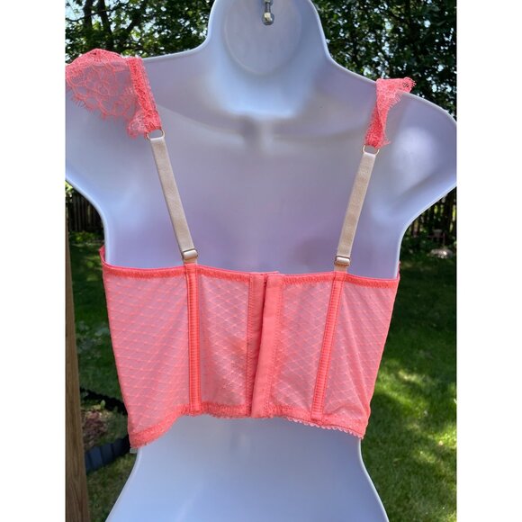 Victorias Secret Lace Corset Bustier S-DD/P-DD Orange - Picture 4 of 8